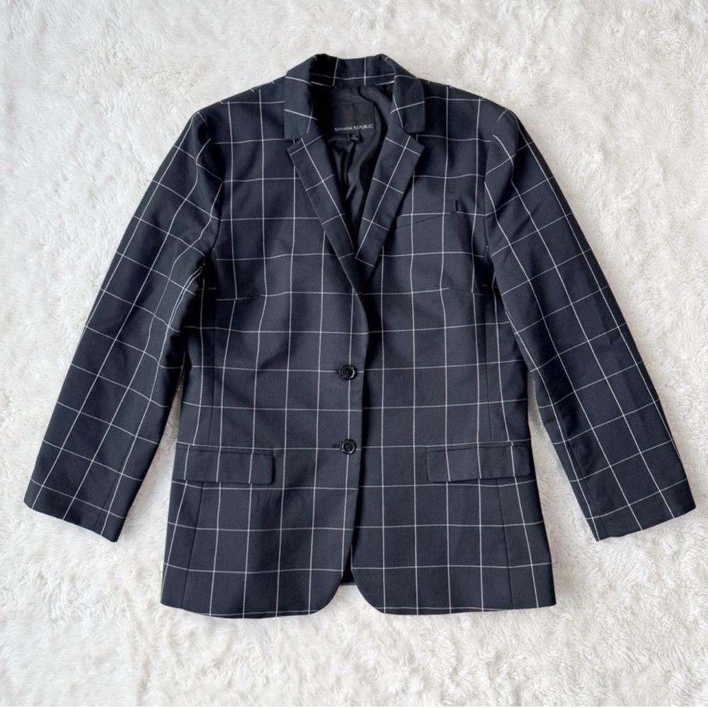 Banana Republic Women Black White Check Blazer Jacket
US12 Office Classic Preppy
